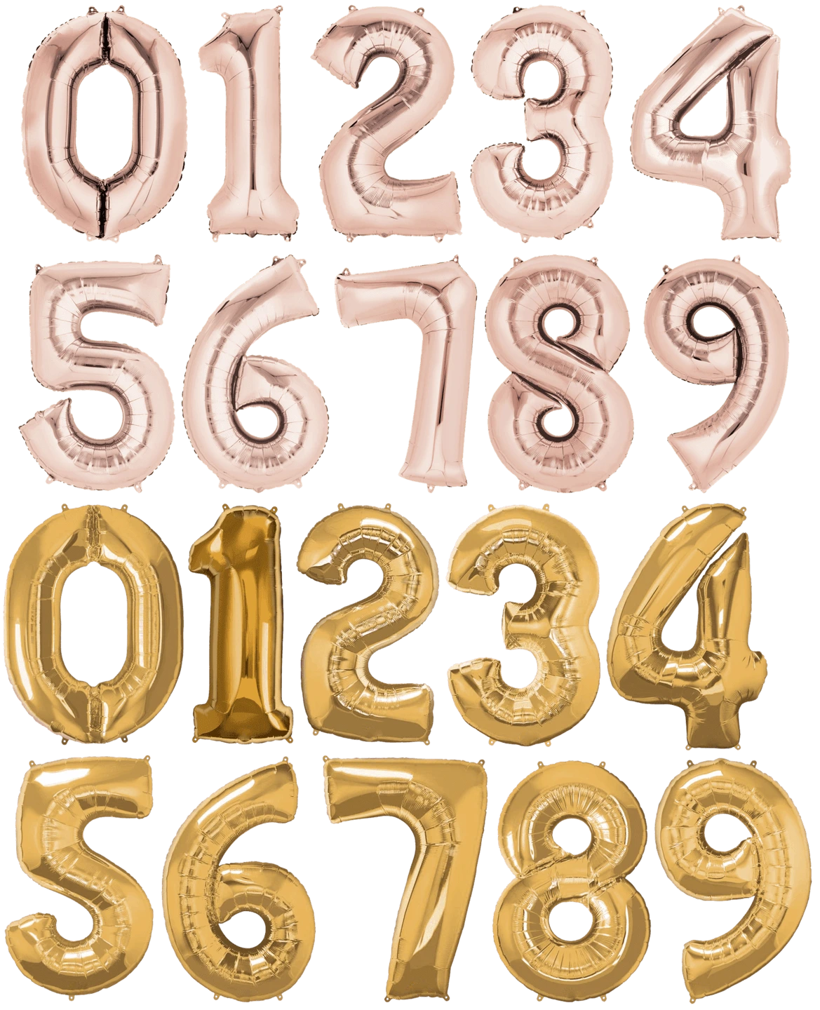 silver and golden number balloons